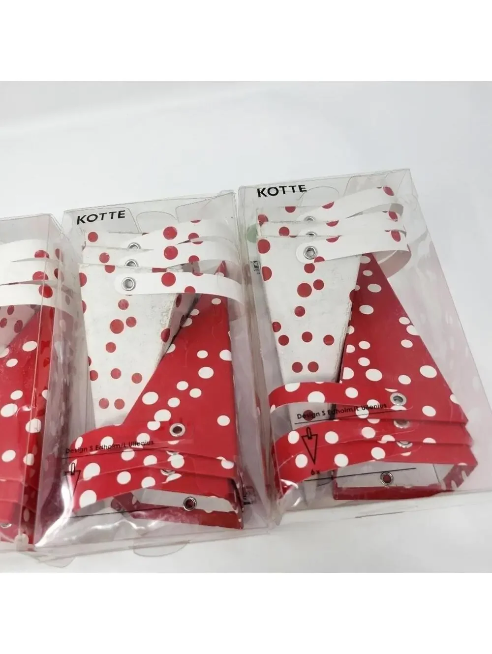 IKEA | Red & White Paper Cone Holiday Decoration 4 Boxes of 6 Each | 24 Total